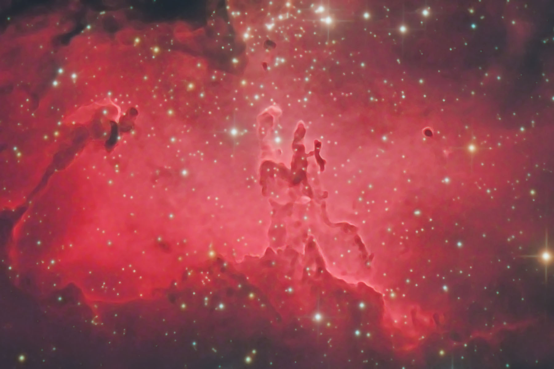 Pillars of Creation in M16 Eagle Nebula ../CCD/M16_detail.jpg
